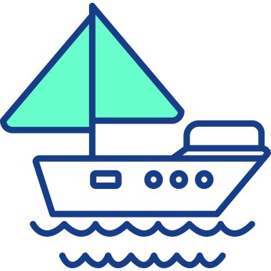 Yelkenli. Web simgesi basit illüstrasyon