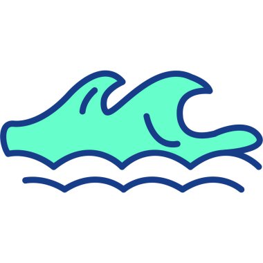 Su rengi ikon vektör çizimi dalgası