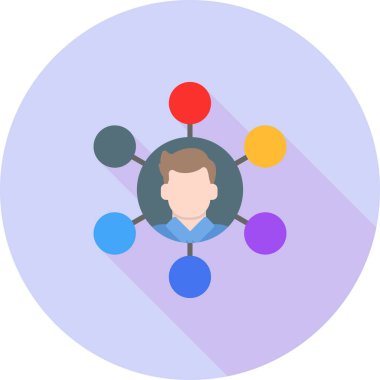 avatar iş adamı ağı simgesi düz stil