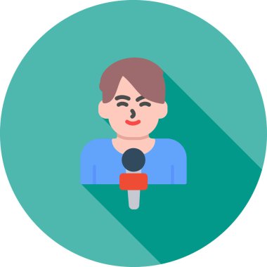 gazeteci vektör düz renk simgesi