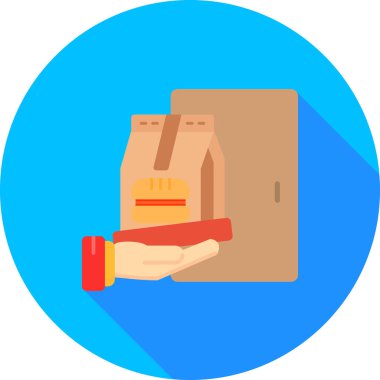 yemek paketi vektör simgesi düz biçimli