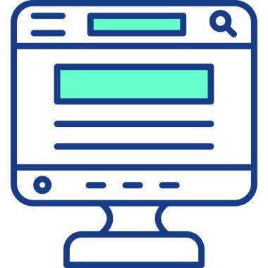 Web sayfası ikon vektör illüstrasyonu