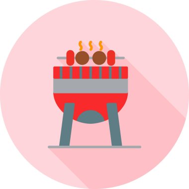 Barbekü. Web simgesi basit illüstrasyon