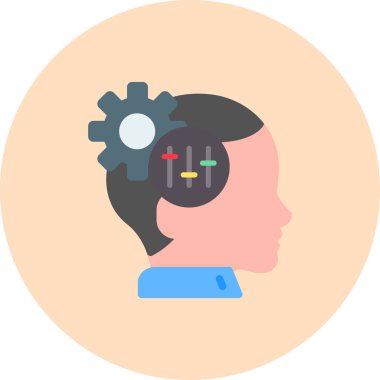 Ellerinde kafası olan bir beyin. vektör illüstrasyonu.