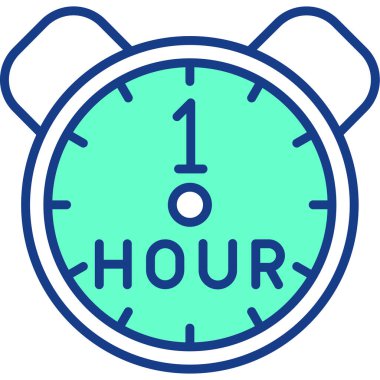 yuvarlak mavi ve beyaz alarm saatinin vektör çizimi