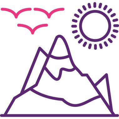 Dağlar manzara güneş ikonu yaz kategorisinde