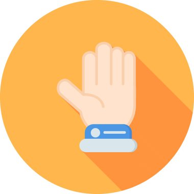 Tıbbi eldiven ikonu olan bir el, vektör illüstrasyonu