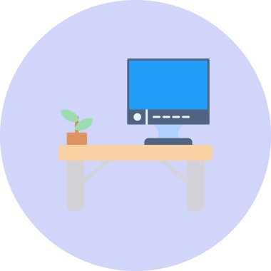 Masaüstü bilgisayar kutsal kişilerin resmi, vektör çizim