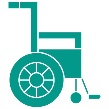 Tekerlekli sandalye simgesi, vektör illüstrasyonu