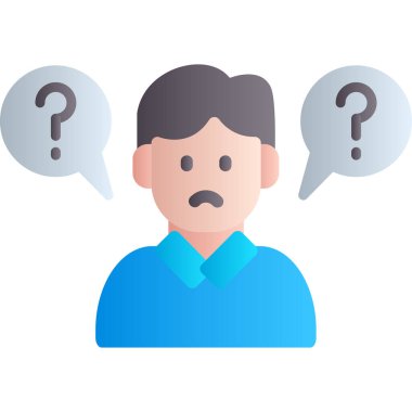 Konuşma kabarcığı vektör çizimi olan genç adam