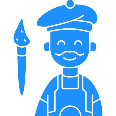 Asker. Web simgesi basit illüstrasyon