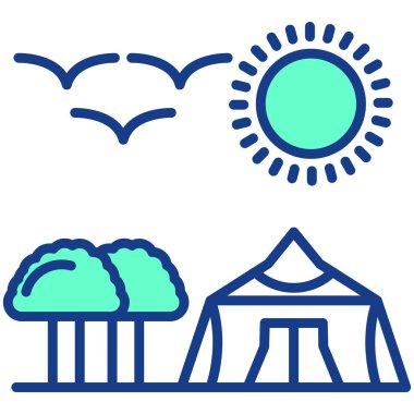 Bir dizi farklı doğa türünün vektör çizimi