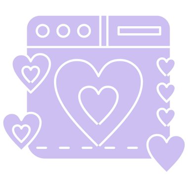 Kalp ikonu vektör illüstrasyonu