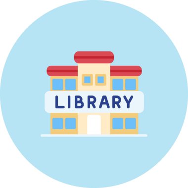 Kütüphane. Web simgesi basit illüstrasyon