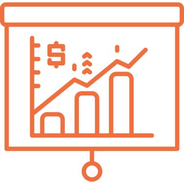 iş büyüme grafiği simgesi ana hat biçiminde