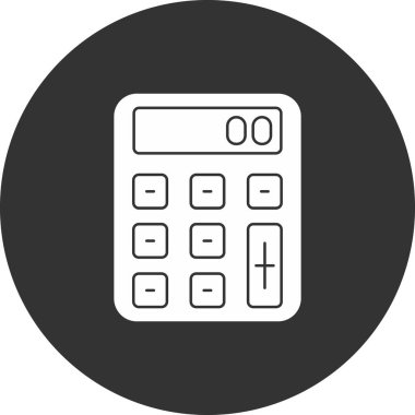 Hesap makinesi vektör simgesi. Beyaz arkaplanda izole edilmiş basit vektör illüstrasyonu.