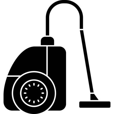 elektrik süpürgesi simgesi, siyah stil