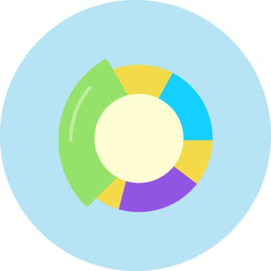 Düz biçimli pasta grafiği simgesi