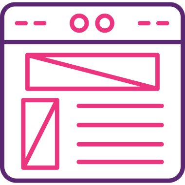 Tarayıcı pencere simgesi ile doldurulmuş dış hat biçimi