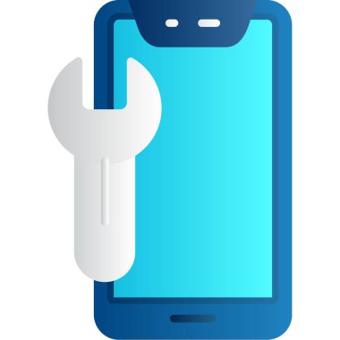 akıllı telefon tamir araçları simgesi, vektör illüstrasyonu