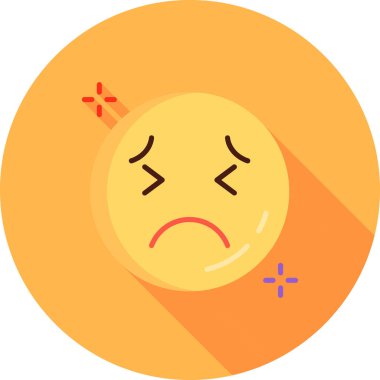 üzgün yüz simgesi, vektör illüstrasyonu