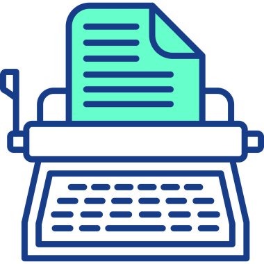 Daktilo. Web simgesi basit illüstrasyon