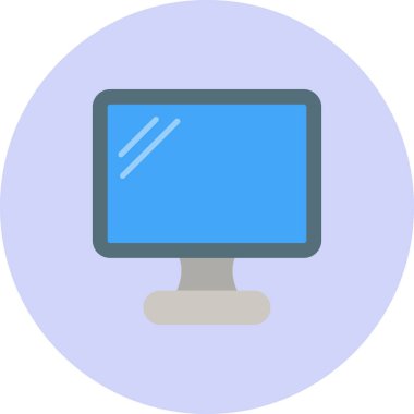 bilgisayar masaüstü monitörü simgesi düz biçimli