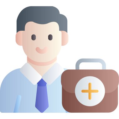 İşadamı simge, düz tasarım