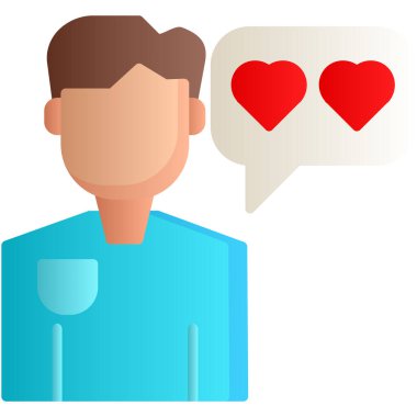 Adam sohbet simgesi vektör düz illüstrasyon