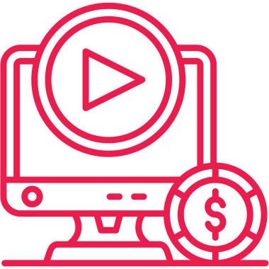 Online pazarlama ikonu. Basit resimleme