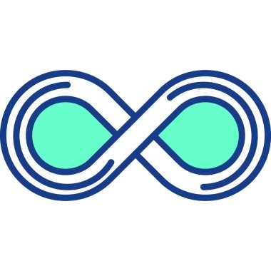 Sonsuzluk sembolü. Sonsuzluk işareti. Sonsuzluk sembolü simgesi. Sonsuzluk işareti. vektör