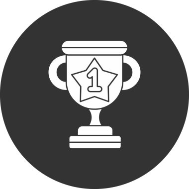 Ödül kabı vektör simgesi. style is bicolor flat simge, koyu gri ve cycolor, yuvarlak açılar, beyaz arkaplan.