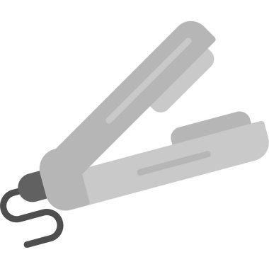 Beyaz arkaplan vektör illüstrasyonunda izole edilmiş düz biçimdeki demir simgesini tutan