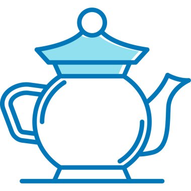 Çay demliği, illüstrasyon, vektör, beyaz arka planda.