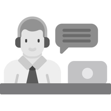 Dizüstü bilgisayarda çalışan bir adamın düz simgesi.