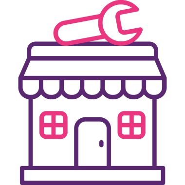 Dükkan. Web simgesi basit illüstrasyon