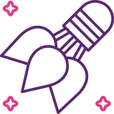 Bir roketin karikatür simgesinin vektör çizimi