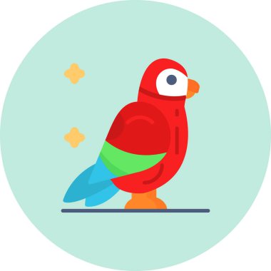 Şirin bir çizgi film kuşunun vektör çizimi