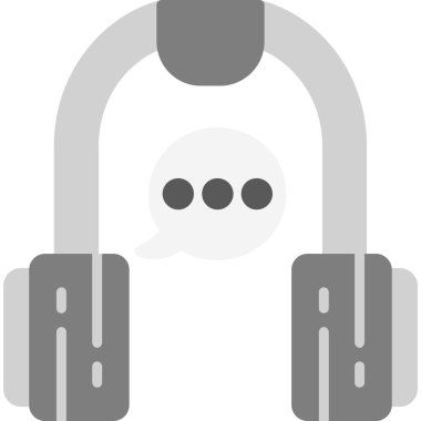 Kulaklık vektör simgesi. Beyaz arka plan kulaklıklarıyla izole edilmiş basit vektör illüstrasyonu.