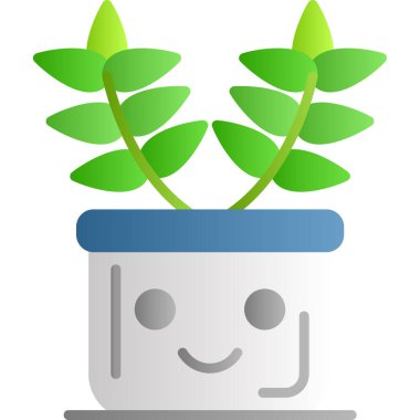 Tencerede kaktüs, vektör illüstrasyonu