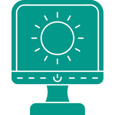 Bilgisayar ekranı simgesi. Bilgisayar monitörü simgesinin düz biçimi.