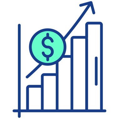 iş büyüme vektörü renk simgesi