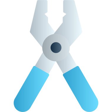 Tornavida vektör simgesi. Tarzıdır bicolor düz sembolü, mavi ve gri renkler, yuvarlak açılar, beyaz arka plan