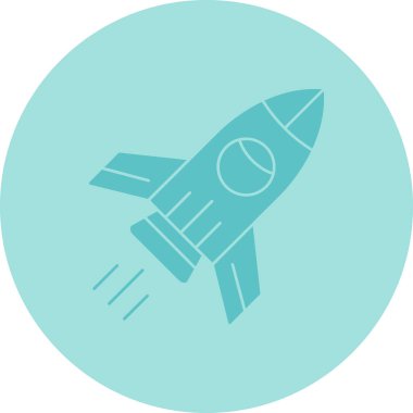 Roket. Web simgesi basit illüstrasyon