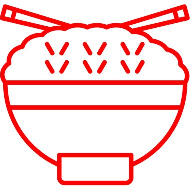 Pirinç kase ikonu. Ağ için pirinç vektör simgelerinin özet çizimi