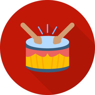 davul vektör dairesi düz simgesi