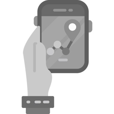 Akıllı telefon simgesi vektör illüstrasyonuyla el