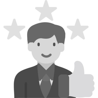 Başparmaklar yukarı vektör illüstrasyon tasarımı ile iş adamı