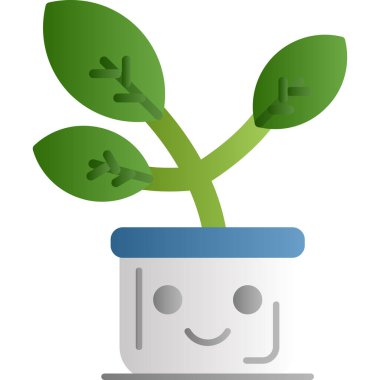 Saksısı olan sevimli bir bitki.