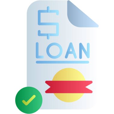 Vektör çizimi. kredi belgesi düz biçim simgesi